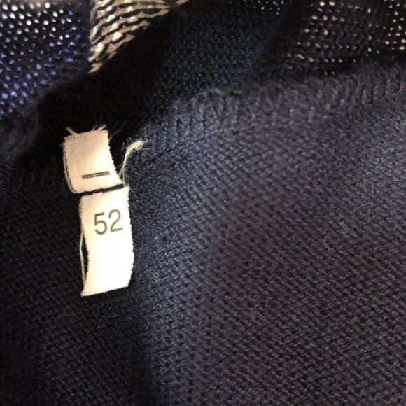 Bugatti Navy & Cream Long Sleeve Zip Up Knit Sweater Size 42 (Large) - Picture 5 of 10